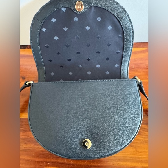 Kate Spade New York Luna Crossbody Bag Gingham Woven Straw Crescent Blue/ White - Picture 11 of 16